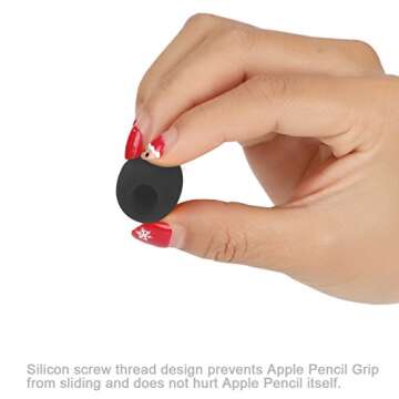 Tranesca Ergonomic Grip Holder for Apple Pencil 1st & 2nd Generation - (Black+White+Orange - 3 in a Pack)