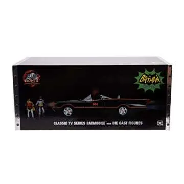 Jada 98625 DC Comics Classic TV Series Batmobile Die-cast Car, 1:18 Scale Vehicle & 3" Batman & Robi...