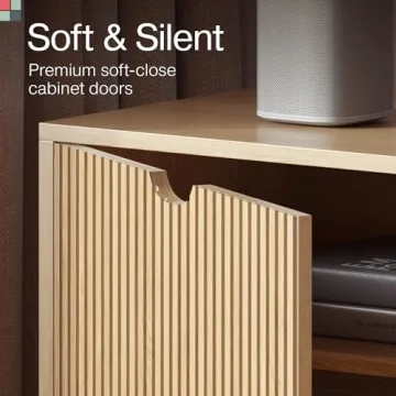 70 Inch Contemporary Fluted TV Stand with Storage