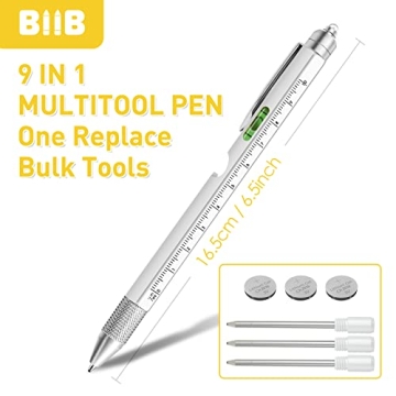 BIIB Valentines Day Gifts for Him, 9 in 1 Multitool Pen Gifts for Men, Valentines Day Gifts for Husband, Boyfriend, Dad, Unique Mens Valentines Gifts, Birthday Gifts for Men, Cool Gadgets for Men