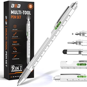 BIIB Valentines Day Gifts for Him, 9 in 1 Multitool Pen Gifts for Men, Valentines Day Gifts for Husband, Boyfriend, Dad, Unique Mens Valentines Gifts, Birthday Gifts for Men, Cool Gadgets for Men