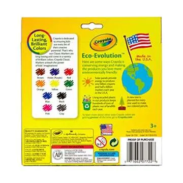 Crayola Broad Line Markers, Classic Colors 10 Each (Pack of 2)