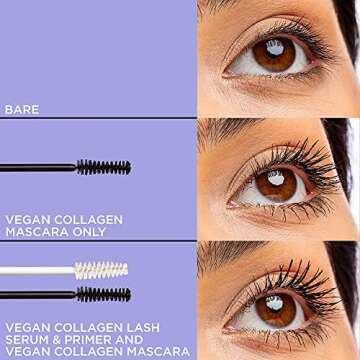 Pacifica Beauty Vegan Collagen Lash Serum and Clear Mascara Primer, Makeup, Conditioning Vitamin E a...