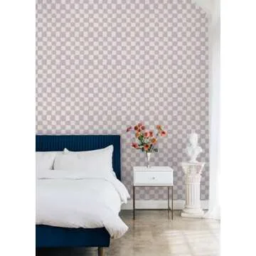 Mr. Kate Tess Watercolor Soft Lavender Checker Peel and Stick Wallpaper, RMK12774PLW