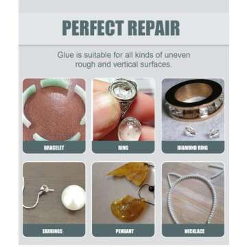 Jewelry Glue Gel,Weglau Glue for Jewelry, for Glass, Ceramic, Metal, Crafts, & Repair, Jewelry Glue Gel - 2.1 fl oz Bottle,with Anti Clog Cap