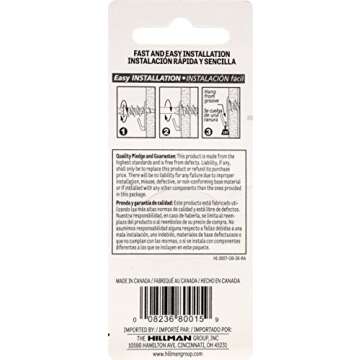 Hillman 122403 Small Self-Drilling White Wall Driller Picture Hangers 50lbs Package of 2