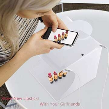 SLOW DOLPHIN Portable Photo Studio Box for Jewellery and Small Items Portable Folding Photography Studio Box Booth Shooting Tent Kit（2x20 LED Lights 6 Colors Backdrops