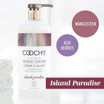 Coochy Intimate Shaving Cream | Shave Conditioner & Moisturizer for Face & Body | Ideal for Sensitive Skin Care, Anti-Bump | Island Paradise, 32 oz