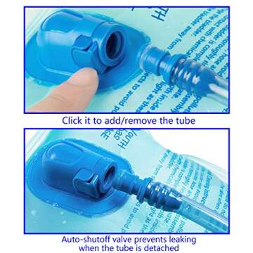 KUREIDA Hydration Bladder 2 Liter Leak Proof Water Reservoir,BPA Free,Wide Opening,Military Water Bladder Combined with Hydration Backpacks for Biking Hiking Running Camping Climbing.Blue