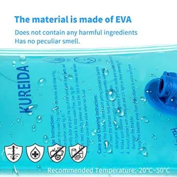 KUREIDA Hydration Bladder 2 Liter Leak Proof Water Reservoir,BPA Free,Wide Opening,Military Water Bladder Combined with Hydration Backpacks for Biking Hiking Running Camping Climbing.Blue
