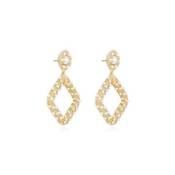 Ettika Gold Earrings. Jewelry, Pearl Earrings. 18k Gold Plated Earrings Pearl Knocker. Birthday Gifts for Women