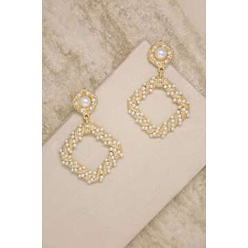 Ettika Gold Earrings. Jewelry, Pearl Earrings. 18k Gold Plated Earrings Pearl Knocker. Birthday Gifts for Women