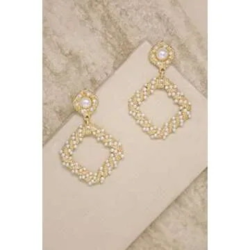 Ettika Gold Earrings. Jewelry, Pearl Earrings. 18k Gold Plated Earrings Pearl Knocker. Birthday Gifts for Women