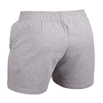JEEING GEAR Men's Bodybuilding Workout Gym Shorts 5" Inseam Sports Cotton with Pocket Gray Color Siz...
