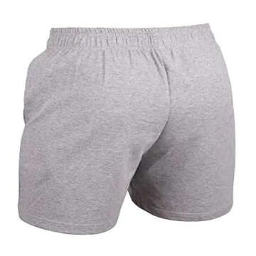JEEING GEAR Men's Bodybuilding Workout Gym Shorts 5" Inseam Sports Cotton with Pocket Gray Color Siz...