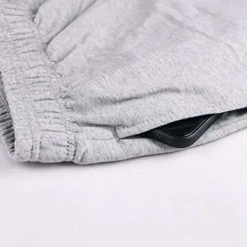 JEEING GEAR Men's Bodybuilding Workout Gym Shorts 5" Inseam Sports Cotton with Pocket Gray Color Size M