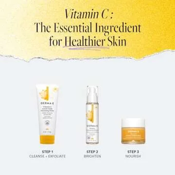 Derma E Vitamin C Gentle Daily Cleansing Paste – Vitamin C Face Mask or Cleanser with Turmeric - Facial Mask Brightens & Clarifies, 4.0 Oz