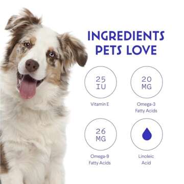 Wonder Paws Skin & Coat Supplement for Dogs with Salmon Oil, Omega 3 & 6, EPA & DHA, Promotes Healthy Skin and Coat, Itchy Relief, Joint and Overall Health, Delicious Flavor, 70 skin & coat Soft Chews