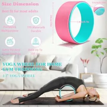 HNCTINNO Yoga Wheel Set - Multifunctional Yoga Wheels, Blocks & Strap for Pain Relief