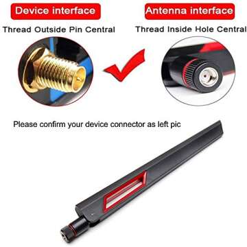 WiFi Antenna Dual Band 2.4GHz 5.8GHz 10 DBI RP-SMA Router for PCI-E WiFi Network Card USB Wireless A...