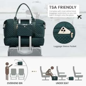 LOVEVOOK Travel Duffle Bag,Weekender Bags for Women with Shoe Compartment,Carry on Overnight Bag with Toiletry Bag,Gym Duffel Bag with Wet Pocket,Hospital Bags for Labor and Delivery