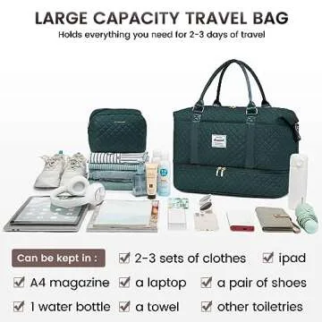 LOVEVOOK Travel Duffle Bag,Weekender Bags for Women with Shoe Compartment,Carry on Overnight Bag with Toiletry Bag,Gym Duffel Bag with Wet Pocket,Hospital Bags for Labor and Delivery