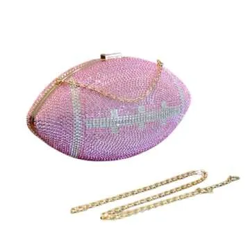 Stunning UMREN Rugby Shaped Rhinestone Crossbody Purse