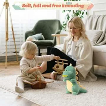 Adorlynetty Cute Stuffed Dinosaur Plush, 12" Soft Dino Plushie Toys for Boys Girls Baby Kids (Green)