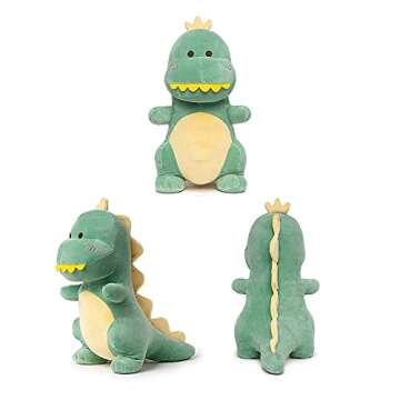 Adorlynetty Cute Stuffed Dinosaur Plush, 12" Soft Dino Plushie Toys for Boys Girls Baby Kids (Green)