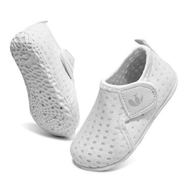FEETCITY Barefoot Water Shoes Quick Dry Aqua Socks for Baby Boys and Girls Swim Surf Beach Shoe Whit...