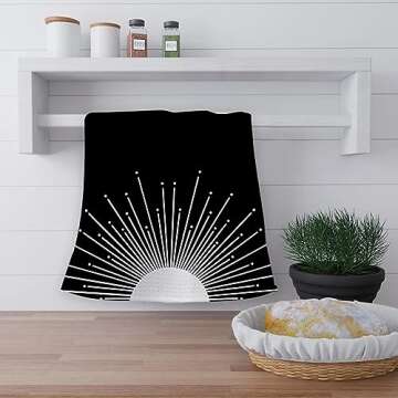 OHSUL Boho Kitchen Towels,Boho Dish Towels Dishcloth,Boho Sun Bathroom Hand Towel,Boho Sun Kitchen Towel Decor,Boho Kitchen Accessories, Boho Sun Decor (Color-4)