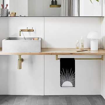 OHSUL Boho Kitchen Towels,Boho Dish Towels Dishcloth,Boho Sun Bathroom Hand Towel,Boho Sun Kitchen Towel Decor,Boho Kitchen Accessories, Boho Sun Decor (Color-4)