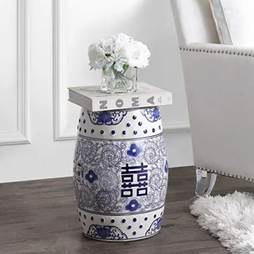 Stylish JONATHAN Y Chinoiserie Garden Stool - 18" Durable Design