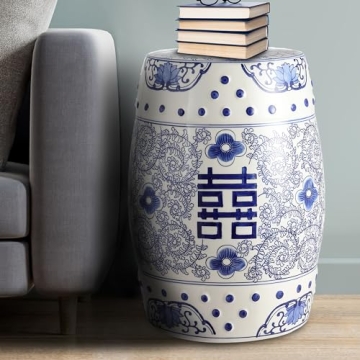 Stylish JONATHAN Y Chinoiserie Garden Stool - 18" Durable Design