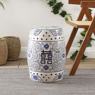 Stylish JONATHAN Y Chinoiserie Garden Stool - 18" Durable Design