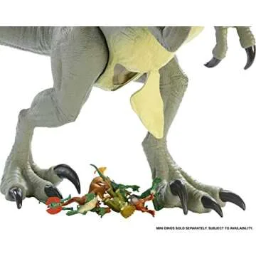 Mattel Jurassic World Super Colossal Dinosaur Action Figure, Large Velociraptor Blue Dino Toy with Eating Feature, 3.5-ft Long