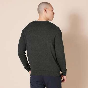 Amazon Essentials Men's V-Neck Sweater in Charcoal Heather