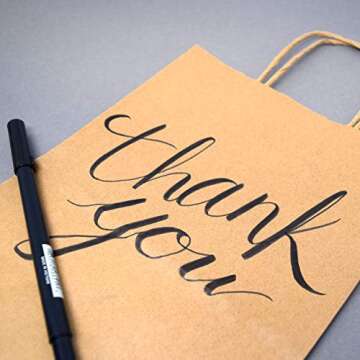 Prime Line Packaging Brown Paper Bags with Handles, Kraft Gift for Small Business, Shopping, Retail Store, Boutique, Christmas, Bulk, 8x4x10, 50 Pack