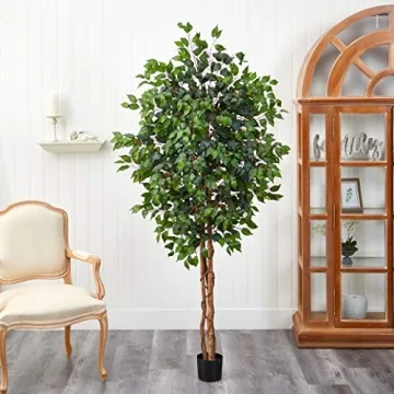 Nearly Natural 6ft. Ficus Silk Tree for Home Decor
