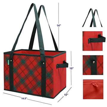 Earthwise Deluxe Collapsible Reusable Shopping Box Bags Set 3
