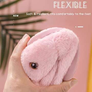 Fadezar Toddler Slippers Girl Boy House Slipper Kids Rabbit Winter Slipper Warm Bunny Slippers Soft Plush Indoor Girls Boys Slipper Cover Heel Pink Pink 10.5-11 little kids CN 180
