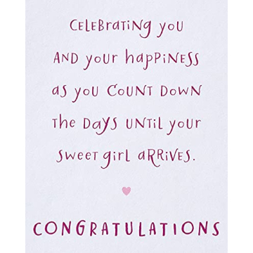 Baby Shower Card for Girl - Count Down the Days