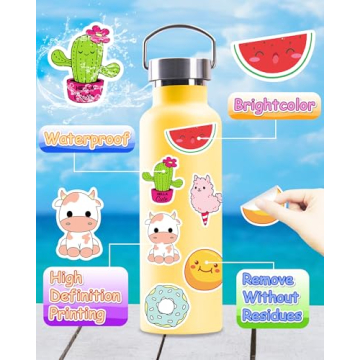 Gojmzo 600 PCS Cute Animal Vinyl Stickers for Kids