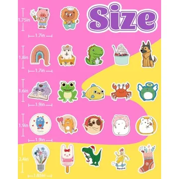 Gojmzo 600 PCS Cute Animal Vinyl Stickers for Kids