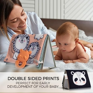 Soft Tummy Time Book with Colorful Features for Infants