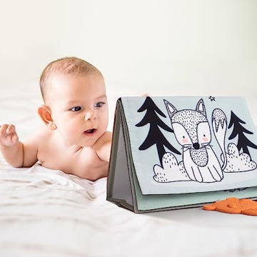 Soft Tummy Time Book with Colorful Features for Infants
