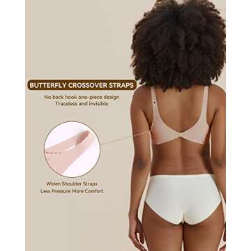 Niidor Seamless Bra for Women Wireless Bra Comfortable Everyday Bra Bralettes with Thin Soft Breathable Fabric Bra for Women Beige