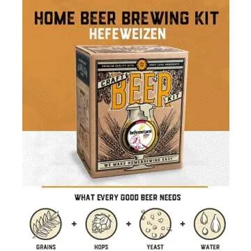 Craft a Brew - Deluxe Beer Brewing Kit - Hefeweizen - For Home Brewing - Beer Making Supplies - Includes Beer Brewing Kit, Recipe Kit, Capper, and Caps - 1 Gallon