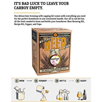 Craft a Brew - Deluxe Beer Brewing Kit - Hefeweizen - For Home Brewing - Beer Making Supplies - Includes Beer Brewing Kit, Recipe Kit, Capper, and Caps - 1 Gallon
