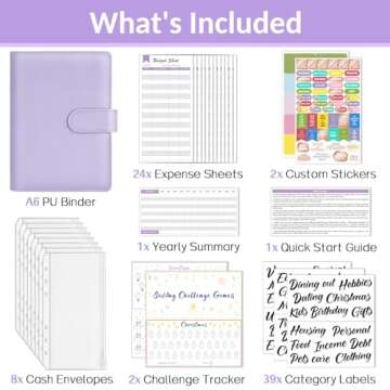 Sooez Budget Binder with Money Saving Challenge & Expenses Tracker
